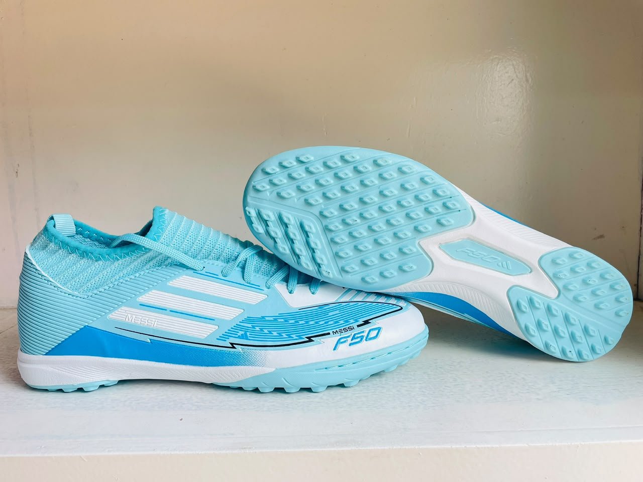 Football Turf Shoe F 50 Double leyar Stich AL Sky Blue